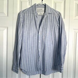 Frank & Eileen Eileen Button Down Striped Shirt S Blue Preppy Minimalist Coastal